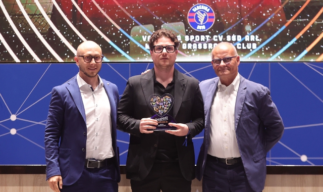 Andrea Millefanti, Massimiliano Di Caro e Mauro Spoldi agli Sgs Awards(foto Gabriele Maltinti/FIGC)