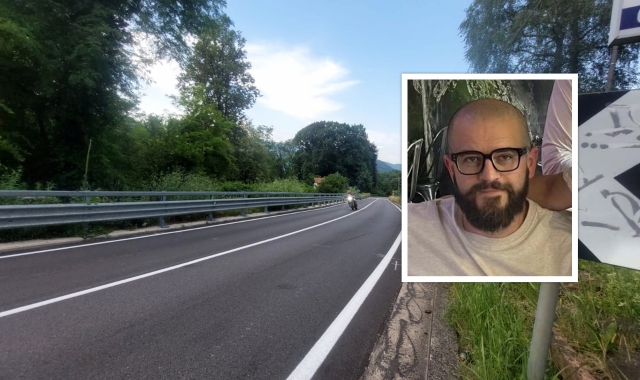 La strada della tragedia e nel riquadro Antonio Zappani